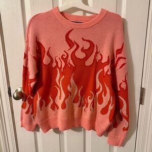 Aqua blues flame sweater. Worn once. Size medium.